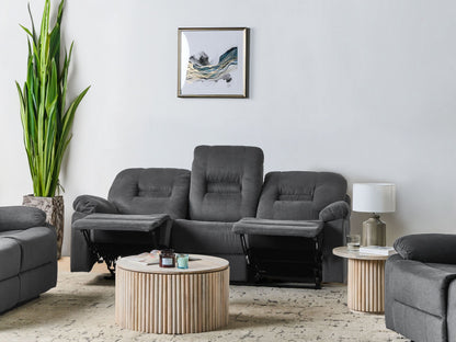 3-Sitzer Sofa dunkelgrau manuell verstellbar BERGEN II