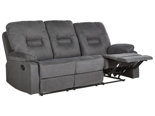 3-Sitzer Sofa dunkelgrau manuell verstellbar BERGEN II