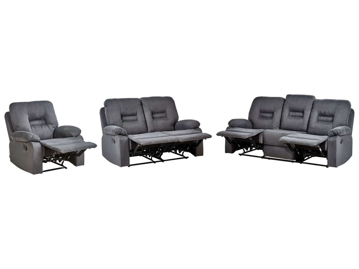 Sofa Set dunkelgrau 6-Sitzer manuell verstellbar BERGEN II