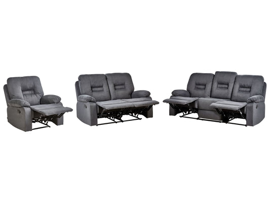 Sofa Set dunkelgrau 6-Sitzer manuell verstellbar BERGEN II