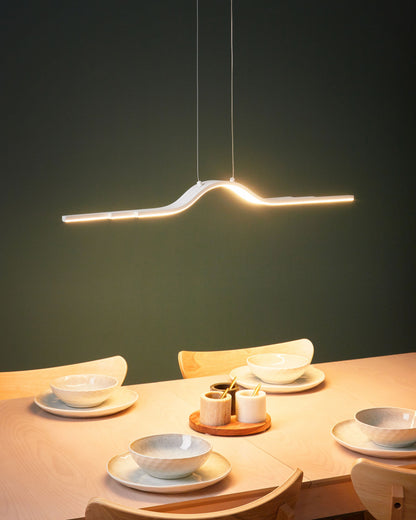 LED Hängelampe HONGU mit Dimmer Metall Weiss