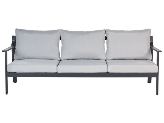 Gartensofa 3-Sitzer KIATO Metall Hellgrau
