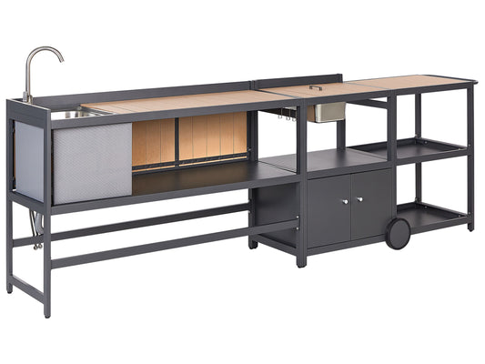 Outdoor-Küche mit Spüle ORTISEI Metall Hellbraun