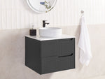 Wandmontierter Waschtischunterschrank QUINTELA 60 cm 52 cm 48 cm Schwarz
