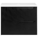 Wandmontierter Waschtischunterschrank QUINTELA 60 cm 52 cm 48 cm Schwarz