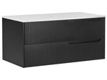 Wandmontierter Waschtischunterschrank QUINTELA 100 cm 52 cm 48 cm Schwarz