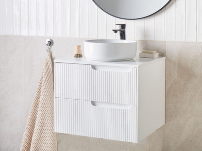 Wandmontierter Waschtischunterschrank QUINTELA 60 cm 52 cm 48 cm Weiss