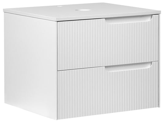 Wandmontierter Waschtischunterschrank QUINTELA 60 cm 52 cm 48 cm Weiss