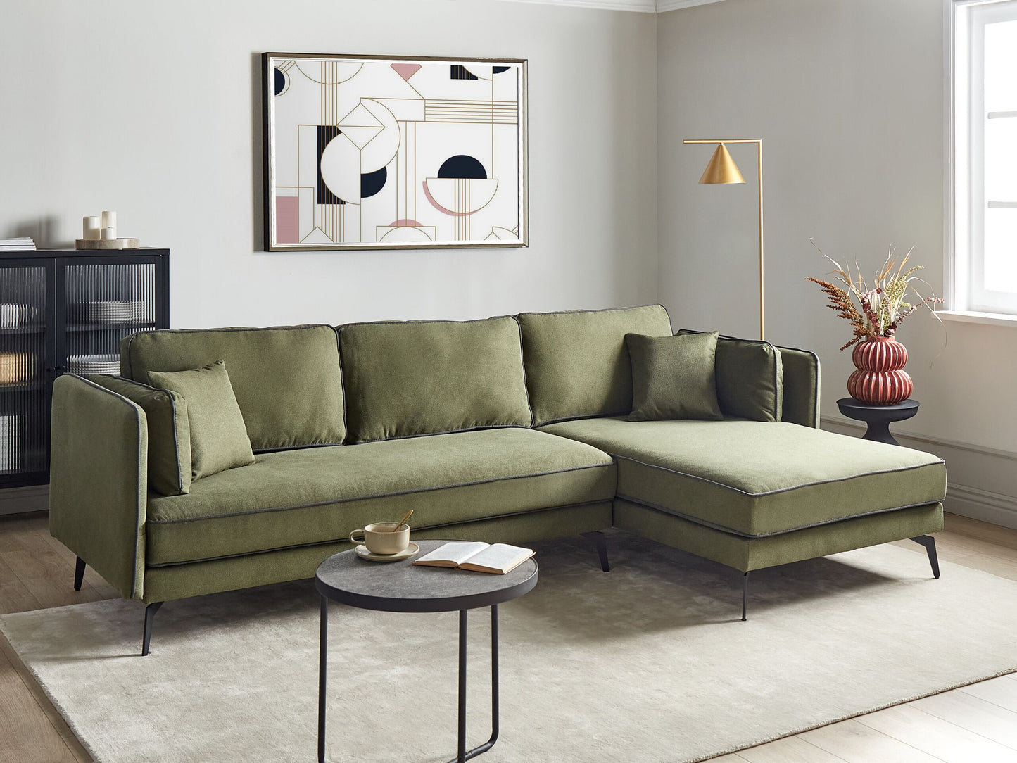 3-Sitzer Ecksofa grün linksseitig ALTAN