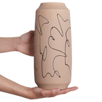 Blumenvase SUNFISH Steinzeug 33 cm Sandbeige