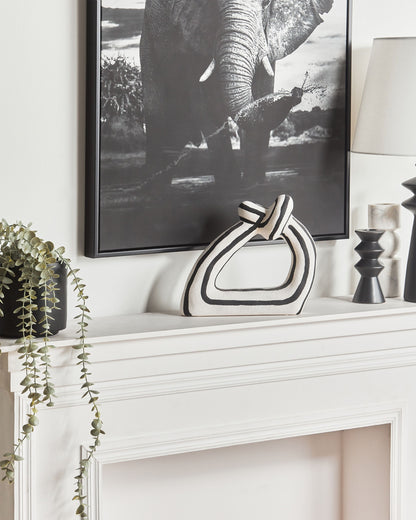 Dekofigur ZANDER Steinzeug Schwarz / Weiss