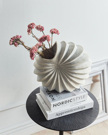 Blumenvase SCUP Steinzeug 28 cm Cremeweiss