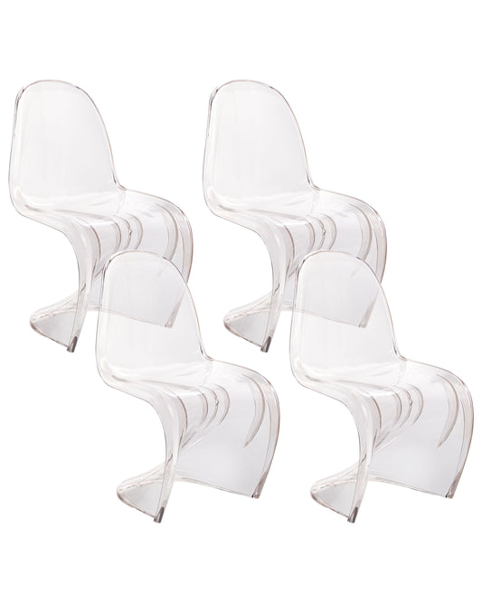 Esszimmerstuhl 4er Set Transparent VASIA