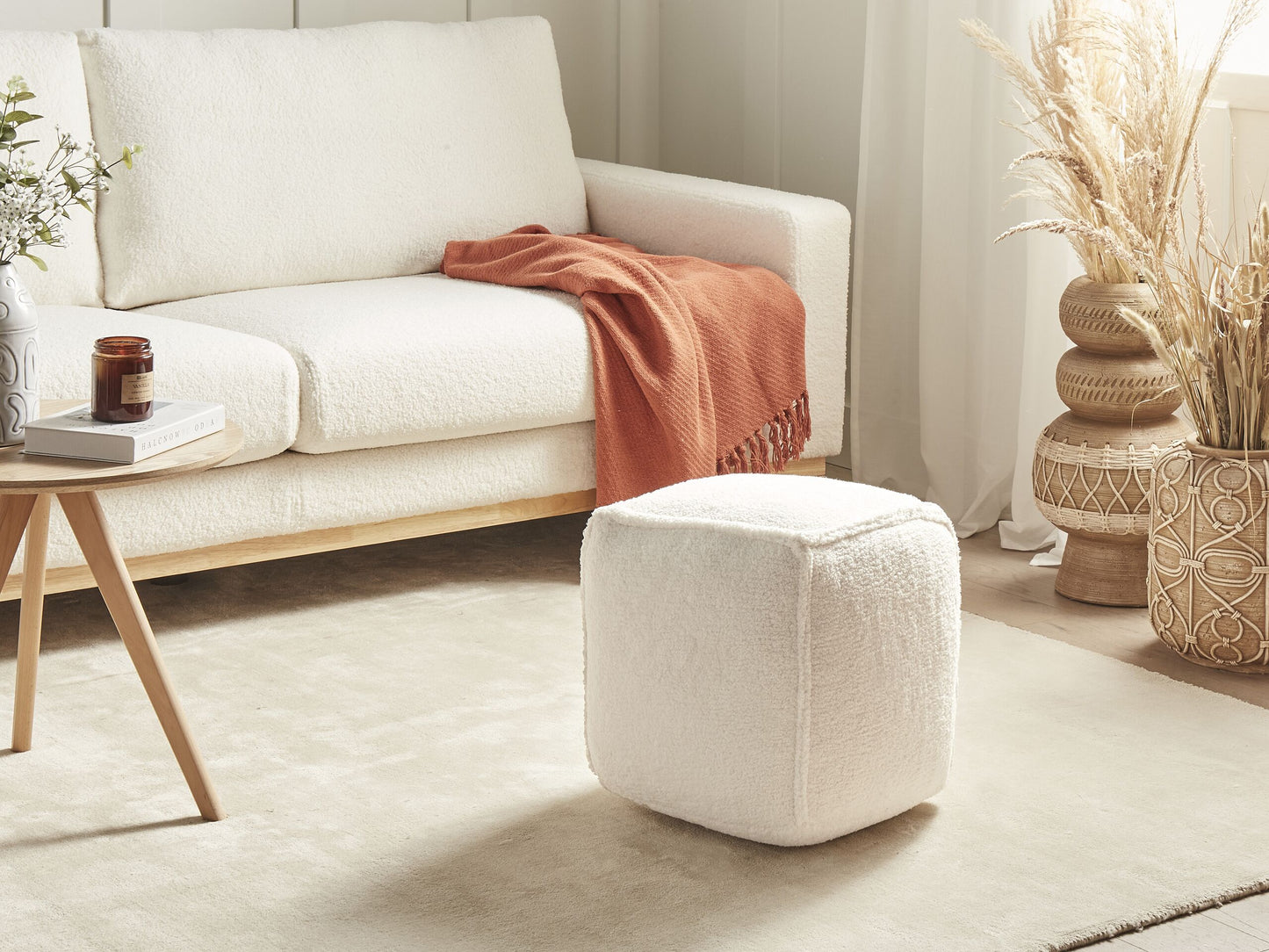 Pouf Beige 40 x 40 x 40 cm ALIPUR