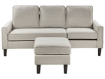 3-Sitzer Sofa cremeweiss mit Ottomane AVESTA