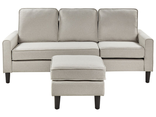 3-Sitzer Sofa cremeweiss mit Ottomane AVESTA