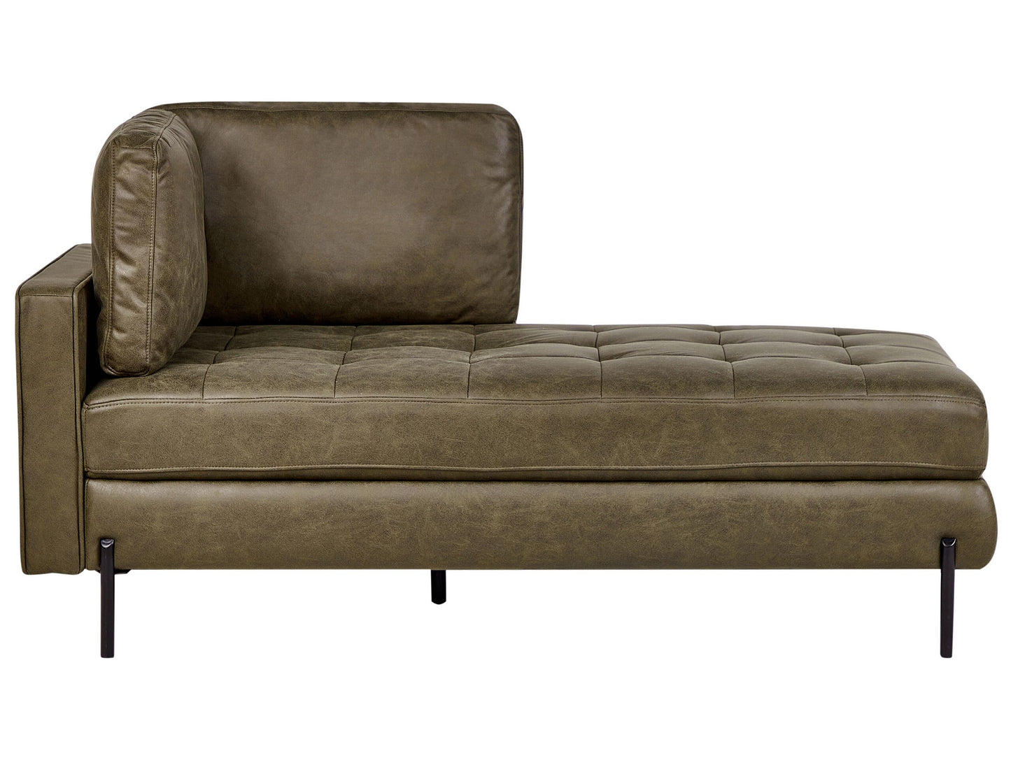 Chaiselounge Kunstleder grün linksseitig REBAIS