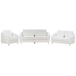 Sofa Set Bouclé weiss / gold 6-Sitzer TROSA