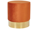 Pouf Samtstoff orange / gold ⌀ 39 cm SOPHIA