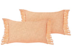Dekokissen 2er Set TANSY Baumwolle 40 x 60 cm Orange Ohne Muster