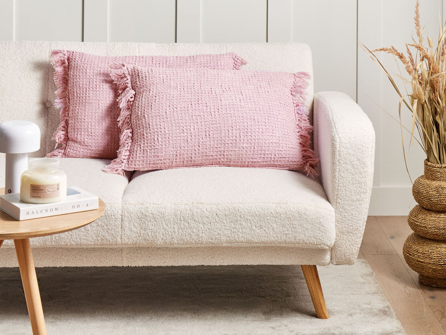 Dekokissen 2er Set TANSY Baumwolle 40 x 60 cm Rosa Ohne Muster