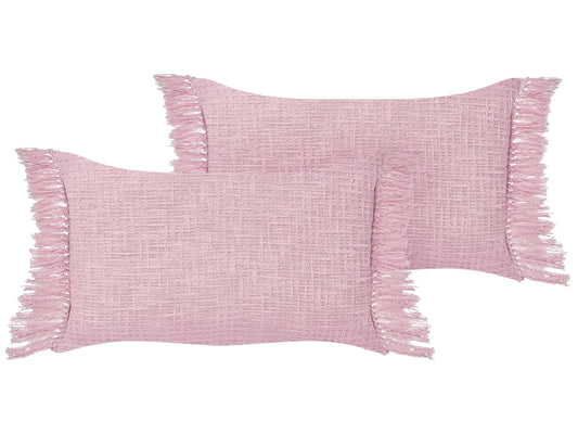 Dekokissen 2er Set TANSY Baumwolle 40 x 60 cm Rosa Ohne Muster