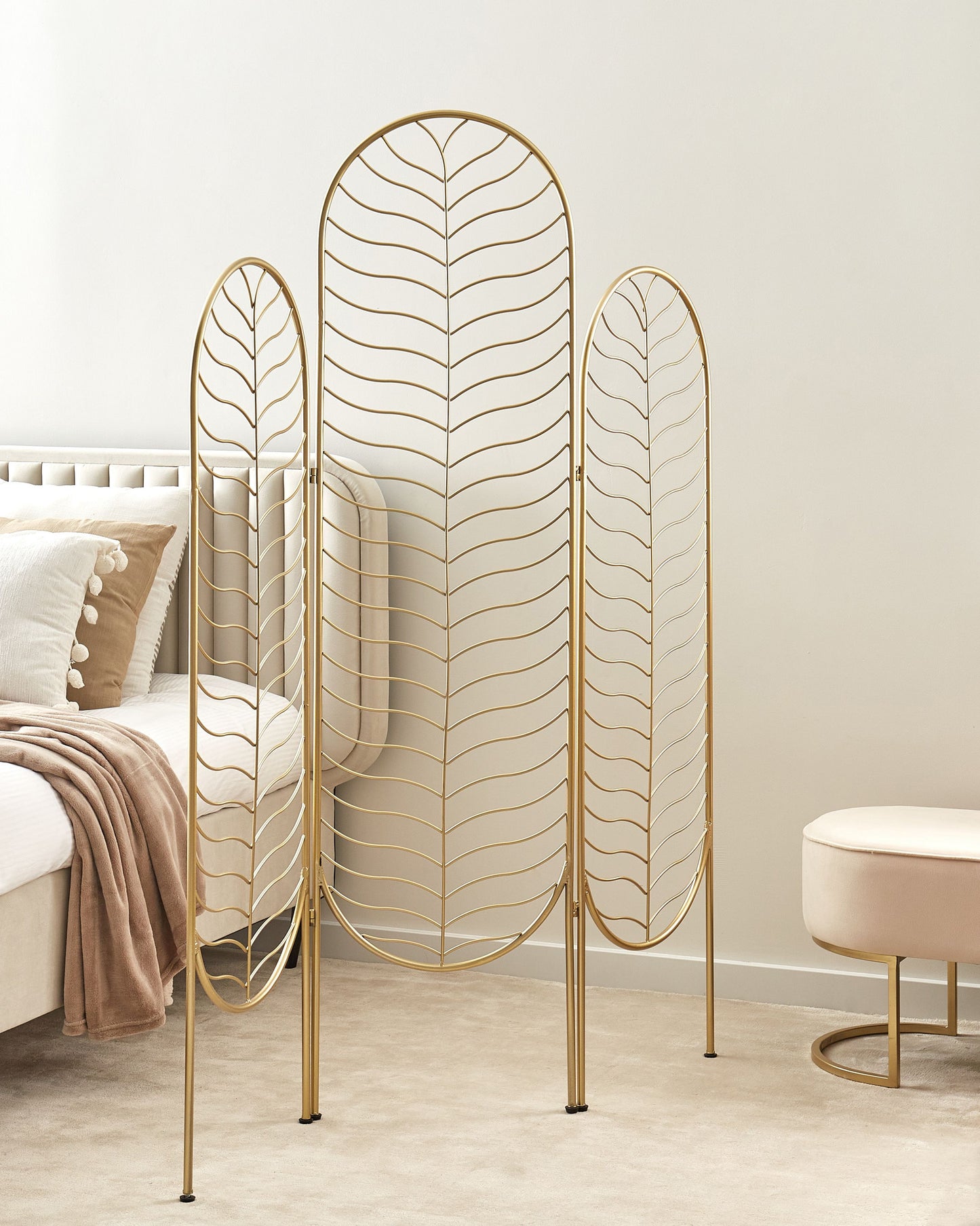 Raumteiler 3-teilig PESCIA Gold 120 cm 160 cm