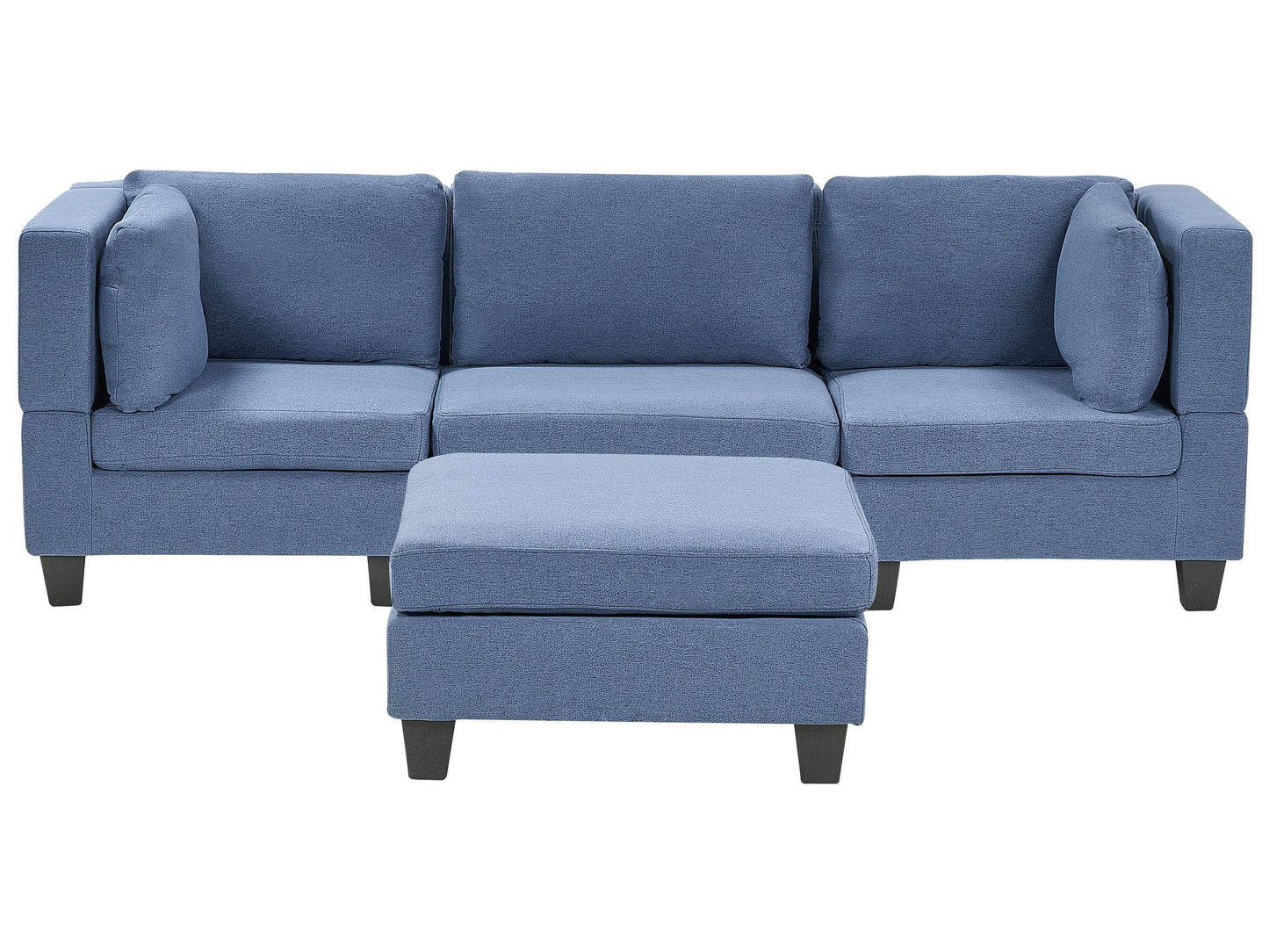 3-Sitzer Sofa Leinenoptik blau mit Ottomane UNSTAD