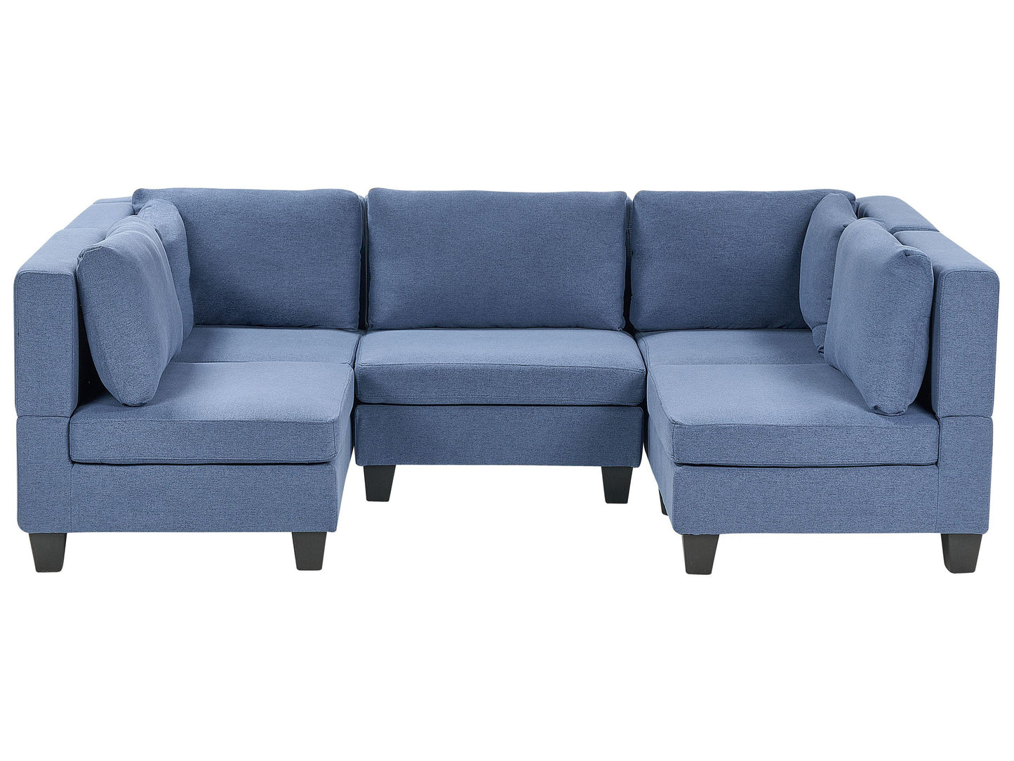 5-Sitzer Wohnlandschaft U-förmig Leinenoptik blau UNSTAD