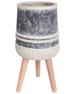 Blumentopf mit Beinen ARISAEMA Keramik 27 cm Grau