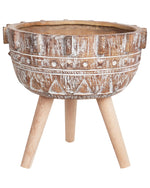 Blumentopf mit Beinen ASPLENIUM Keramik 37 cm Hellbraun