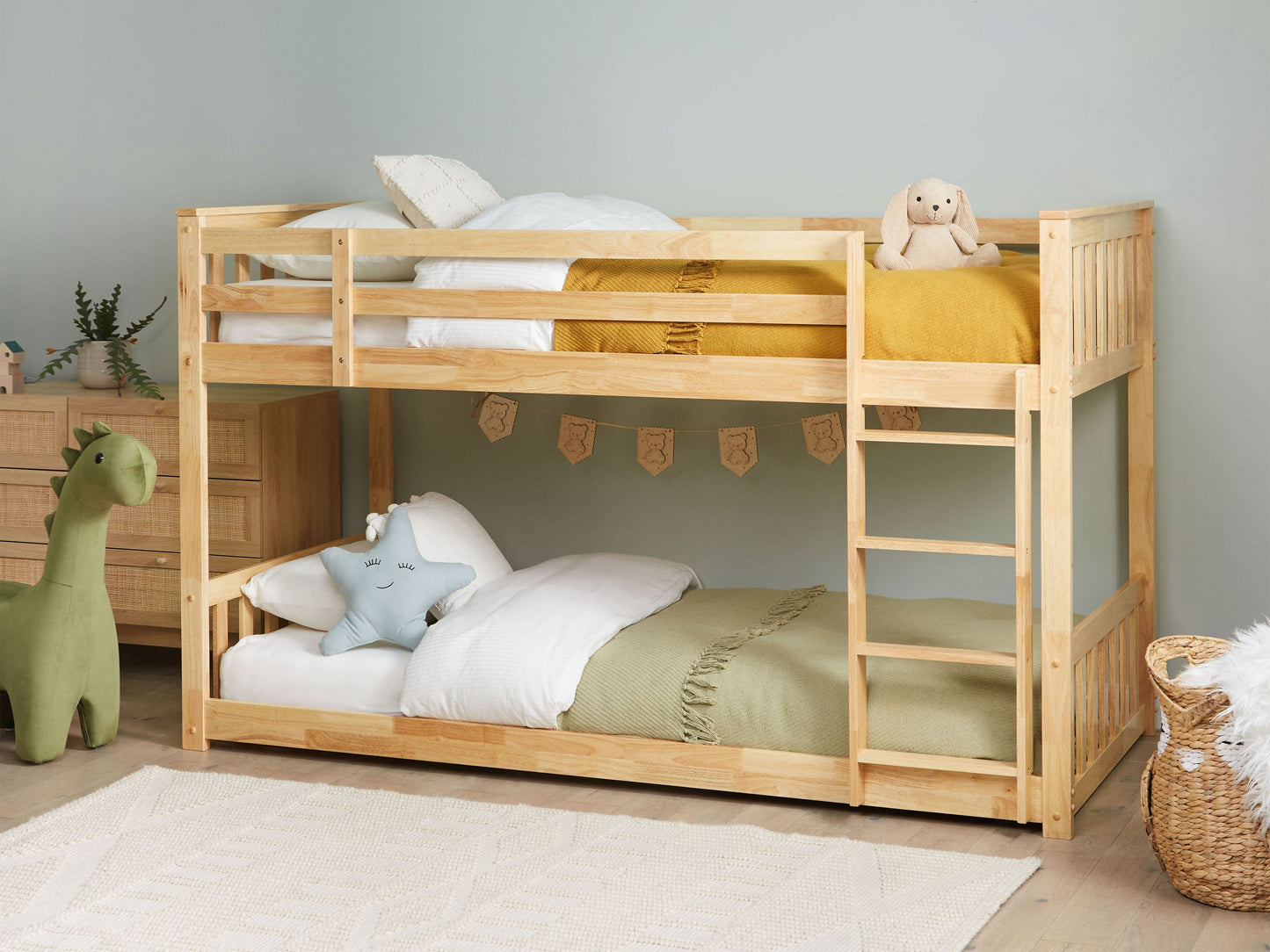 Hochbett Holz LAZER 90 x 200 cm Hellbraun