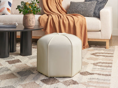 Pouf Samt hellbeige ⌀ 45 cm WISHEK