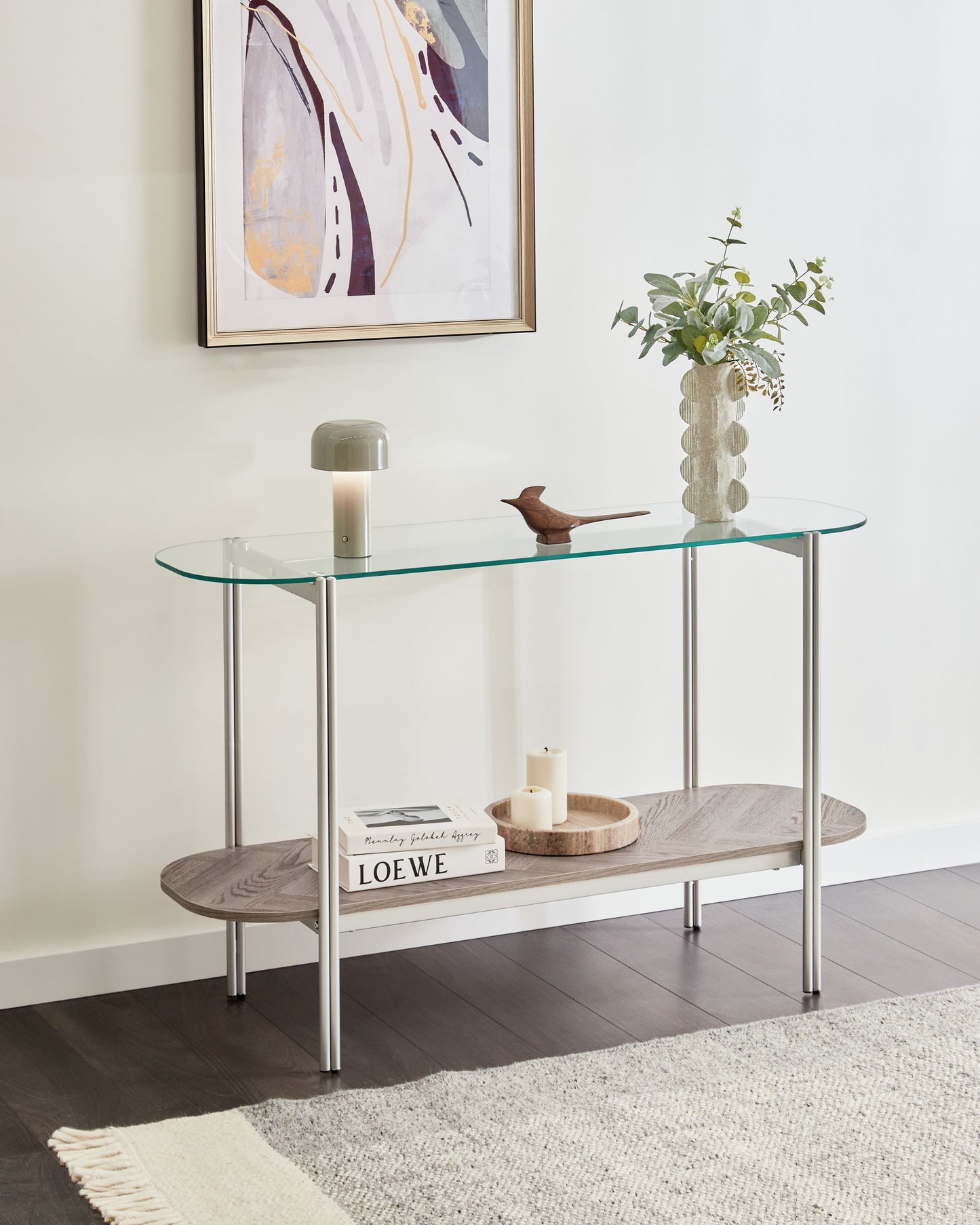 Konsolentisch LOVELL Sicherheitsglas Silber