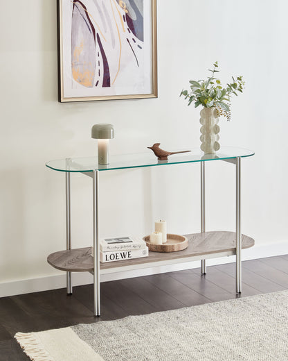 Konsolentisch LOVELL Sicherheitsglas Silber