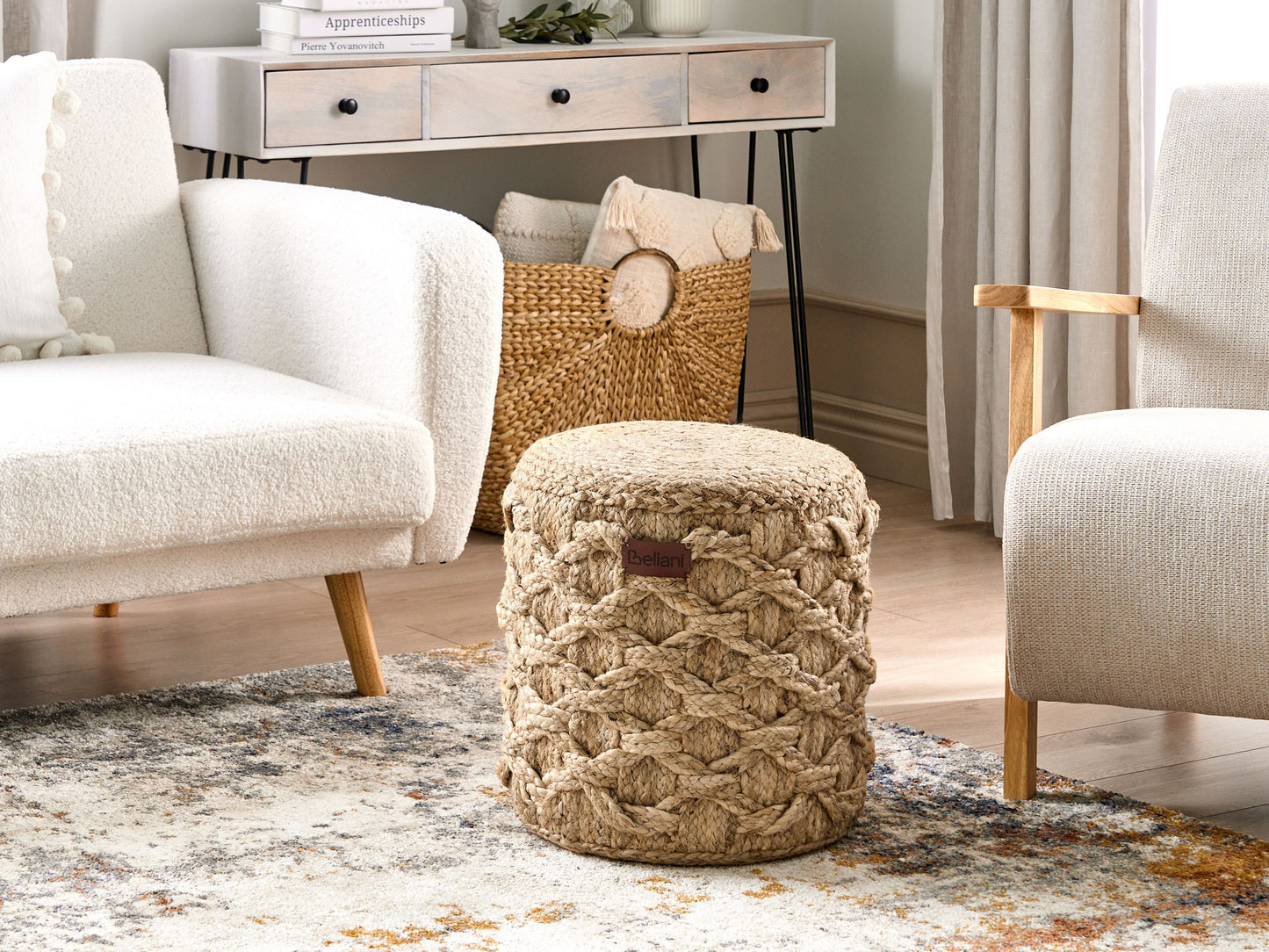 Pouf Jute beige ⌀ 40 cm TURKAN