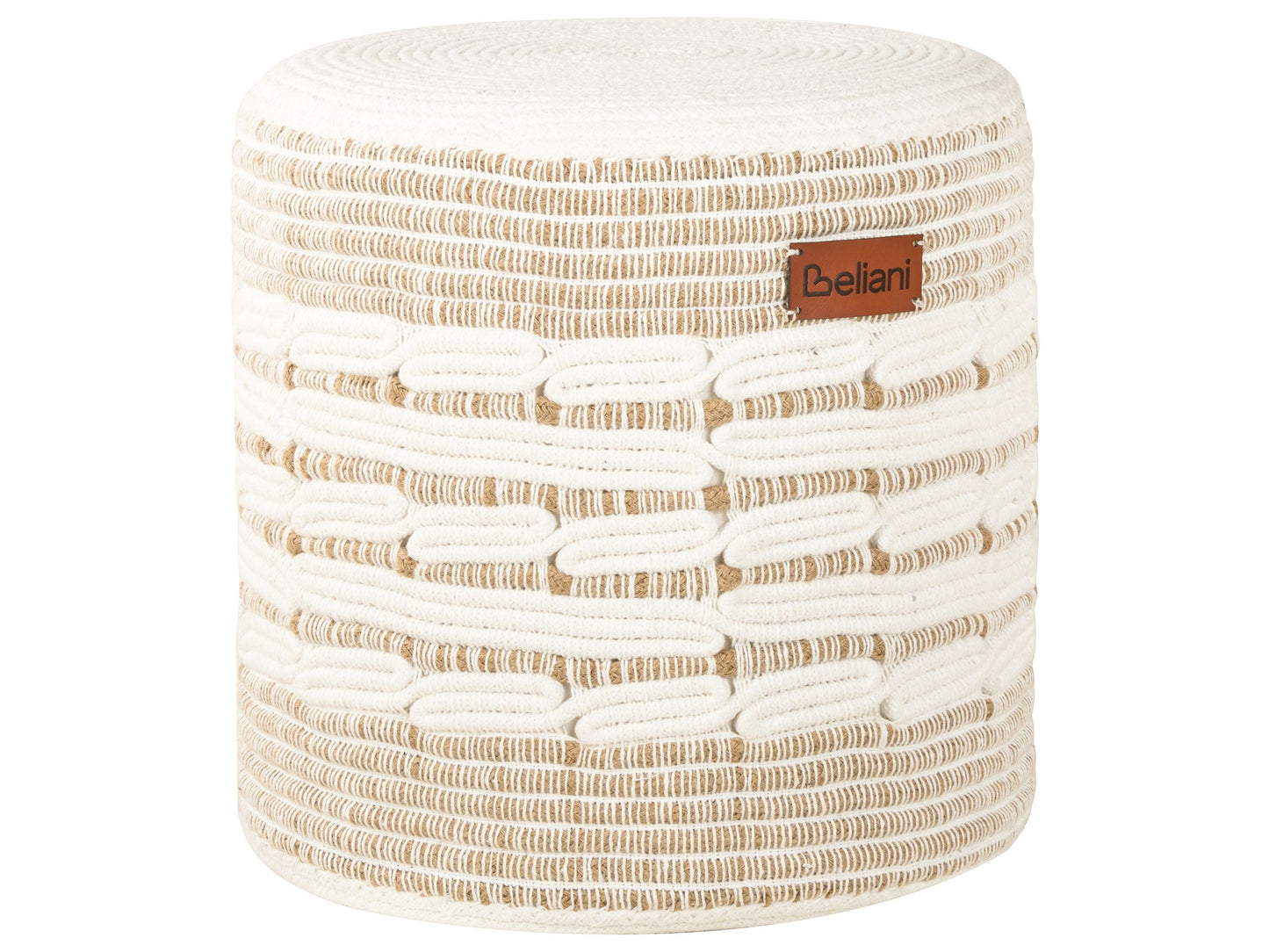 Pouf Jute weiss / beige ⌀ 40 cm ABTIN