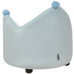 Kindersessel Samtstoff hellblau Kronenform VEGA