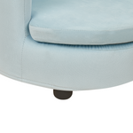 Kindersessel Samtstoff hellblau Kronenform VEGA