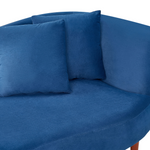 Chaiselongue Samtstoff blau rechtsseitig CHAUMONT