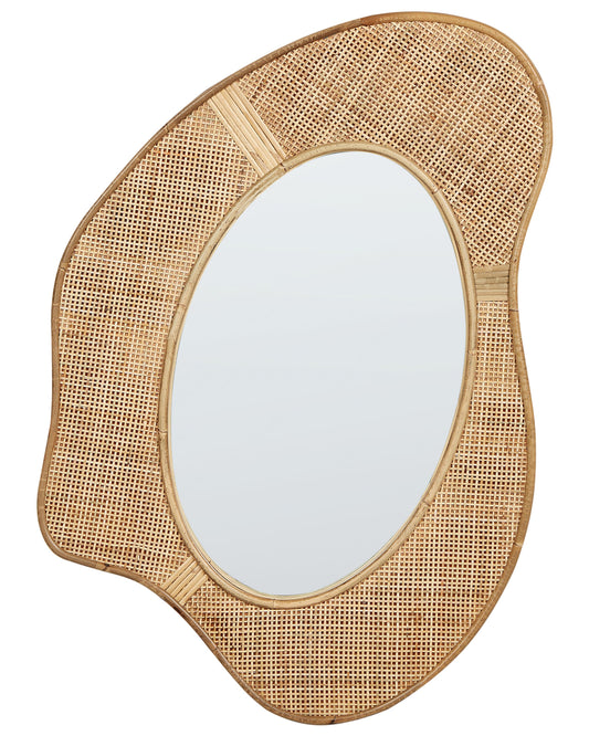 Wandspiegel DORNES 57 cm 77 cm Rattan Naturfarben