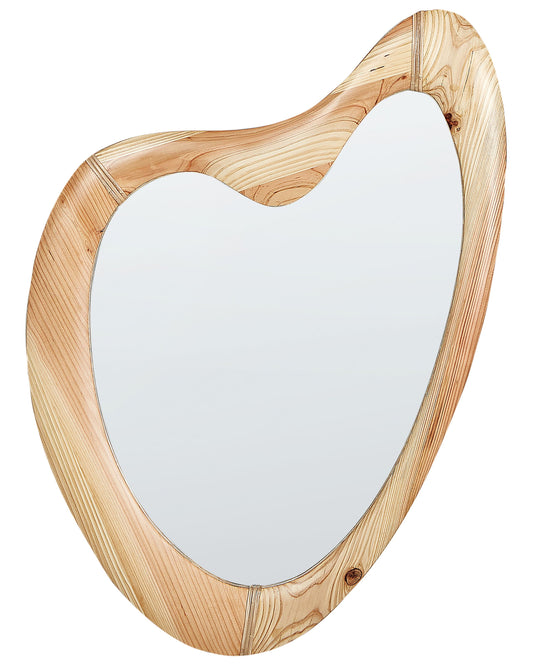 Wandspiegel NEURE 90 cm 77 cm Holz Naturfarben