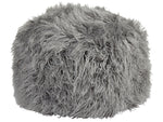 Pouf Kunstfell grau ⌀ 50 cm TUKKI