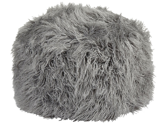 Pouf Kunstfell grau ⌀ 50 cm TUKKI