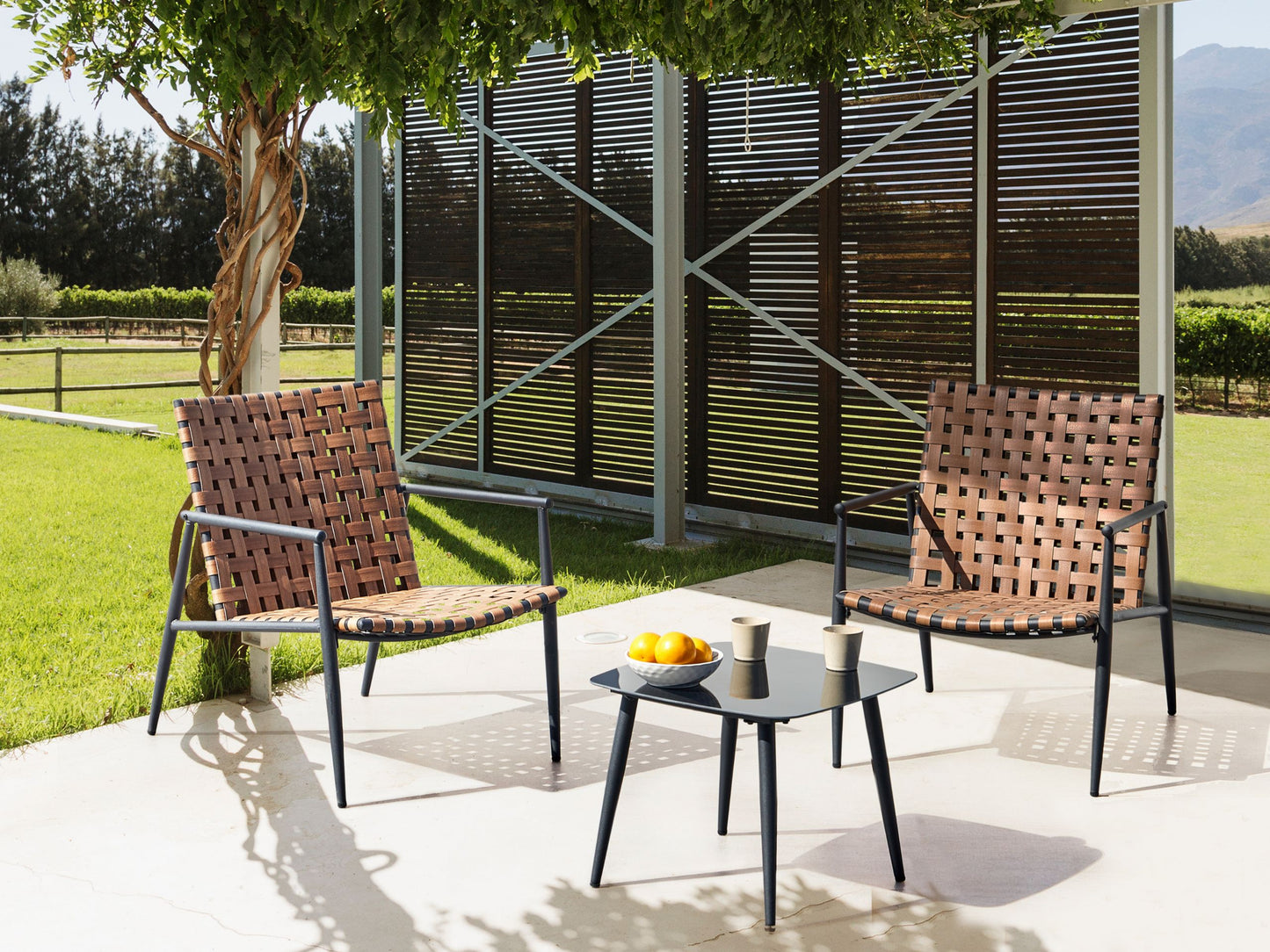 Bistro Set ZIRIA Polyrattan Braun