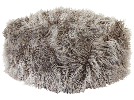 Pouf Felloptik grau 50 x 50 x 30 cm MUKKI