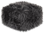 Pouf Felloptik schwarz 50 x 50 x 30 cm MUKKI