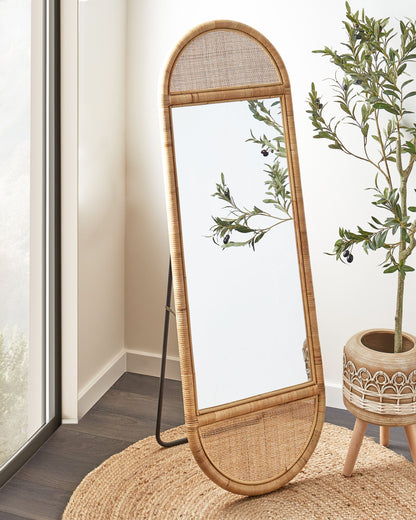Standspiegel BARGES 150 cm Rattan Naturfarben