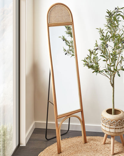 Standspiegel BRUSSEY 170 cm Rattan Naturfarben