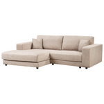 3-Sitzer Ecksofa Samtstoff beige rechtsseitig LOFOTEN